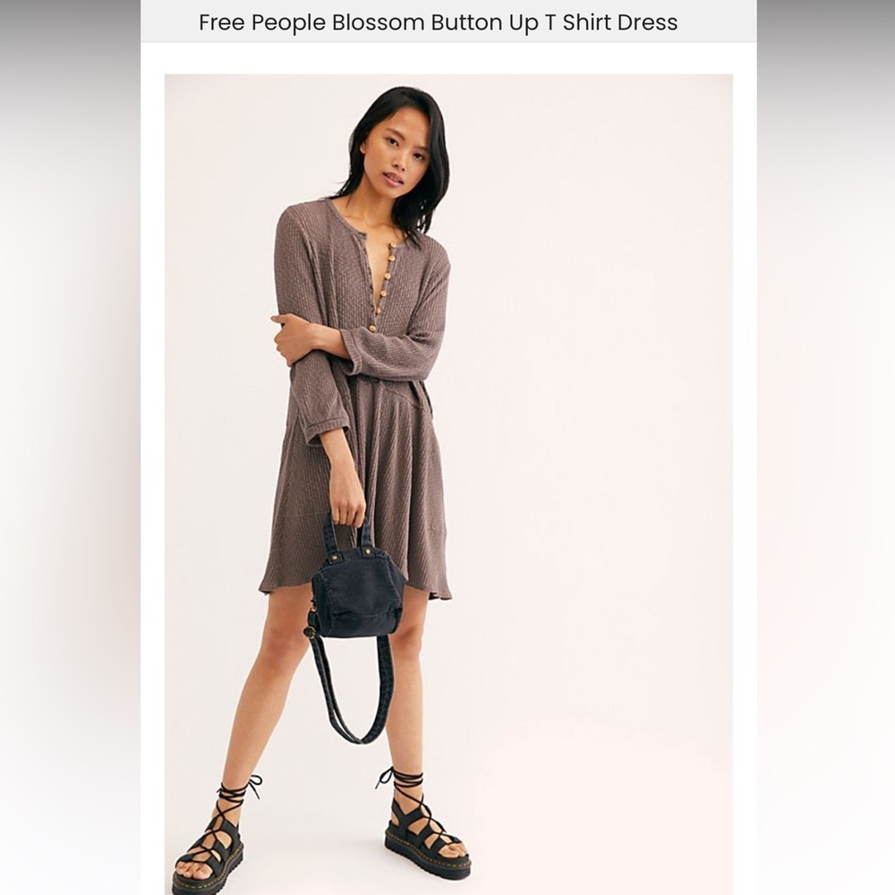 Free People Blossom Button Up Dress Grey size S NWT